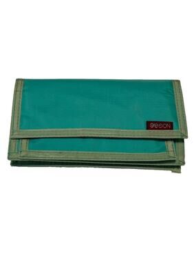 Vintage Deadstock NWT Sasson Bi-fold Wallet Teal Nylon Trapper Wallet Retro